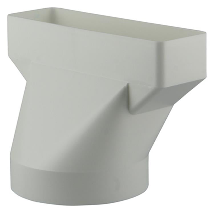 Renson 1006411 - Pieza de conexión de PVC redonda derecha. 7021 blanco ø 125mm | 2 piezas