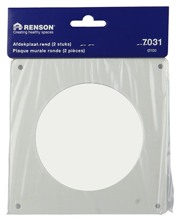 Renson 1006426 - juego de 2 placas de PVC 7031 blanco ø 100 | 5 piezas