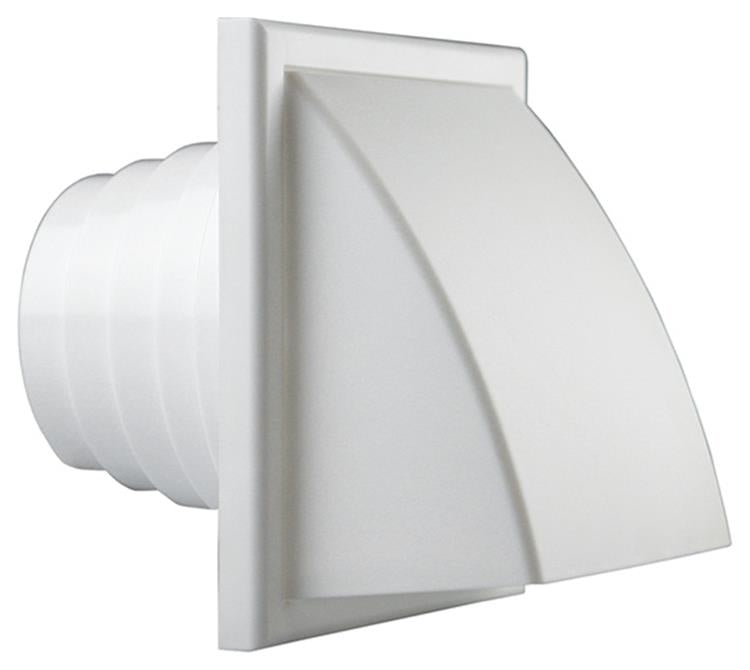 Renson 1006383 - rejilla campana extractora 1 trampilla 741 dia PVC ral 9010 ø100-130 | 2 piezas