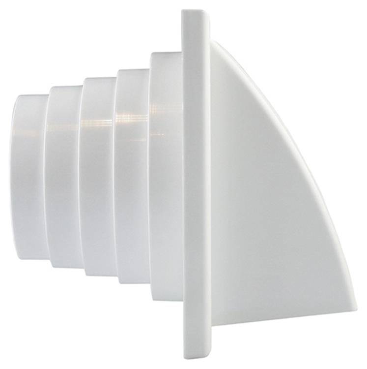 Renson 1006383 - rejilla campana extractora 1 trampilla 741 dia PVC ral 9010 ø100-130 | 2 piezas