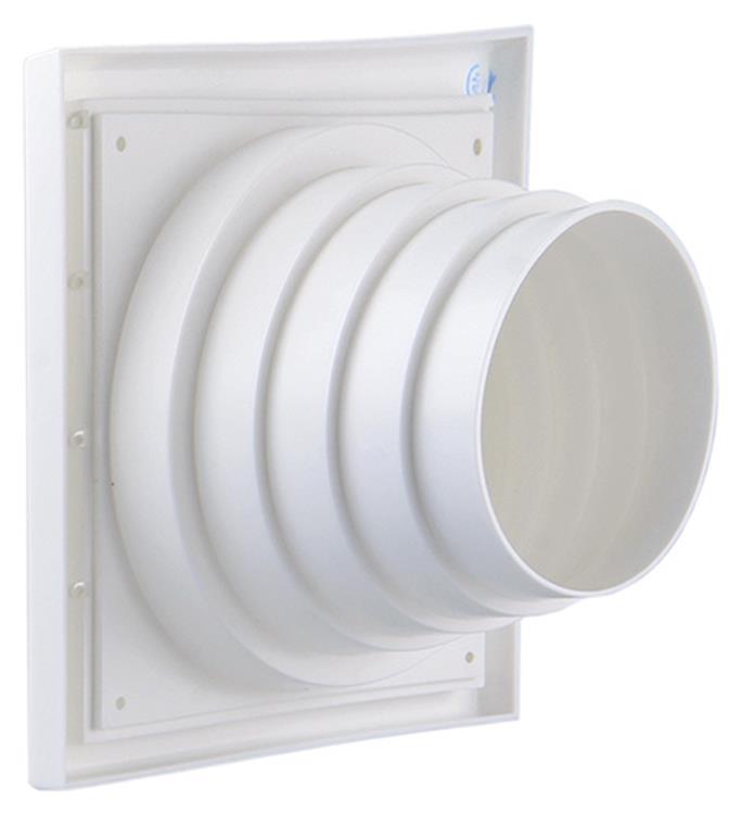 Renson 1006385 - rejilla campana extractora 4 trampillas 742 dia PVC ral 9010 ø100-130 | 2 piezas
