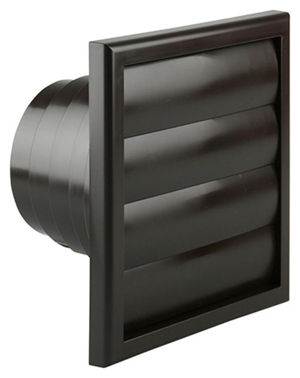 Renson 1006386 - rejilla campana extractora 4 trampillas 742 dia PVC ral 8019 ø100-130 | 2 piezas