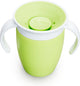 Bicchiere Munchkin Miracle Anti-Perdite a 360° - Bicchiere da Allenamento - Bicchiere da Pratica per Neonati e Bambini - 207ml - Verde