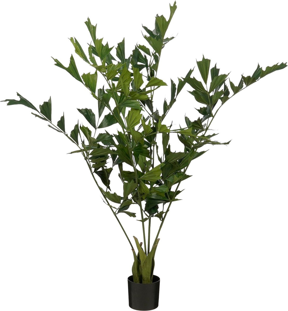 Decoraciones de mica planta de palma de cola de pez artificial en maceta - h150 x ø100 cm - verde