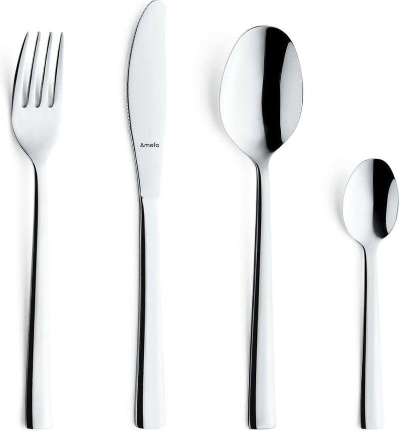 Amefa amefa set de cubiertos de 24 piezas Padova de color plateado de alto brillo