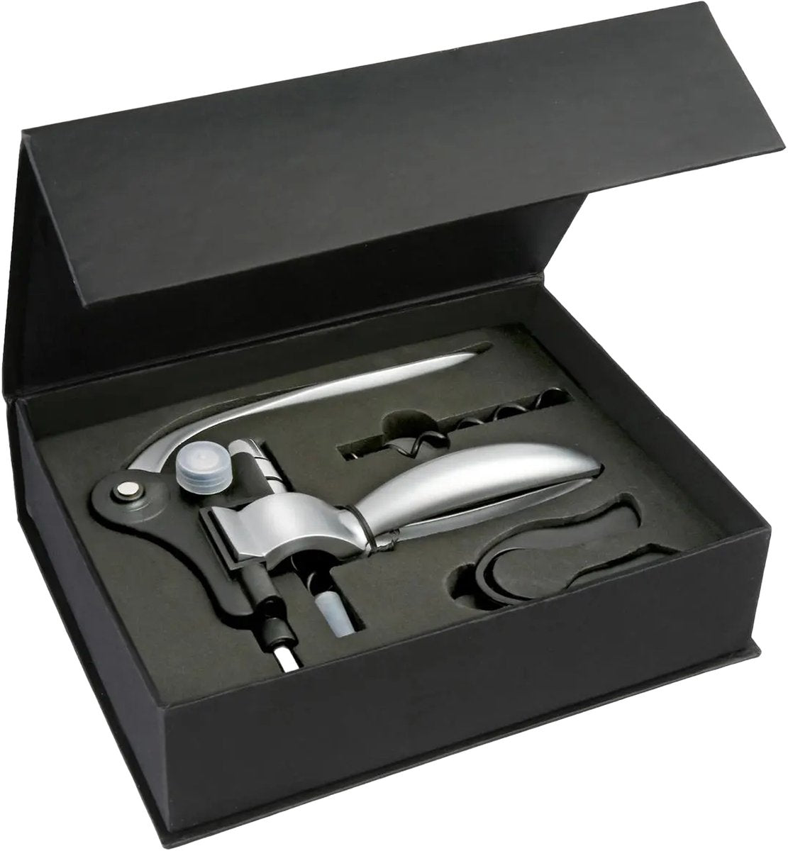 5five juego de abridor de vino de lujo - acero inoxidable - 3 piezas - set de regalo - abridor de botellas sacacorchos - cuchillo sommelier - vino