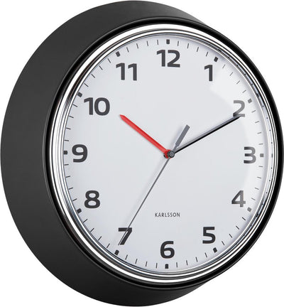Karlsson wall clock modern retro - black - ø34cm - wall clock retro