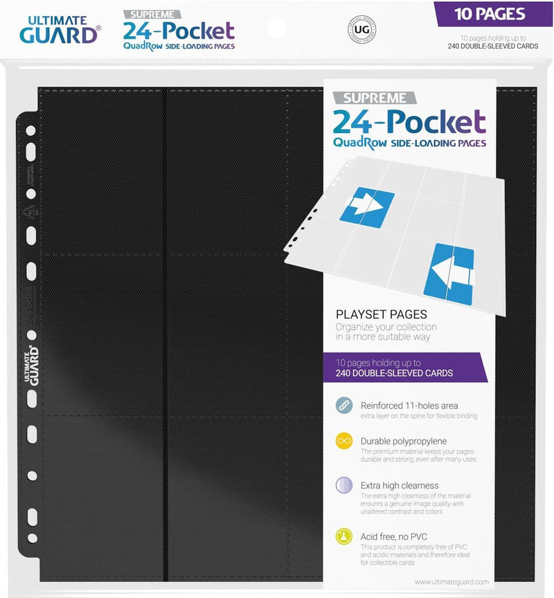 Ultimate Guard Quadrow a 24 tasche con pagine a caricamento laterale (10) - nero
