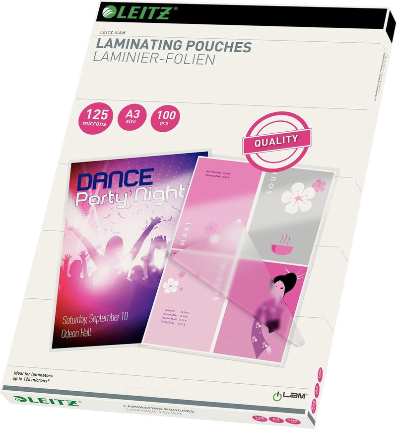 Leitz - buste di laminazione eva - a3 - 125 micron - 100 pezzi