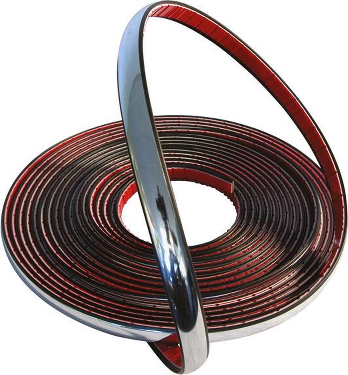 Carpoint sierstrip chroom 12 mm – 8 meter – zelfklevend – universeel – voor binnen buiten – flexibel – luxe afwerking