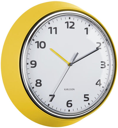 Karlsson wall clock modern retro - yellow - ø34cm - wall clock retro