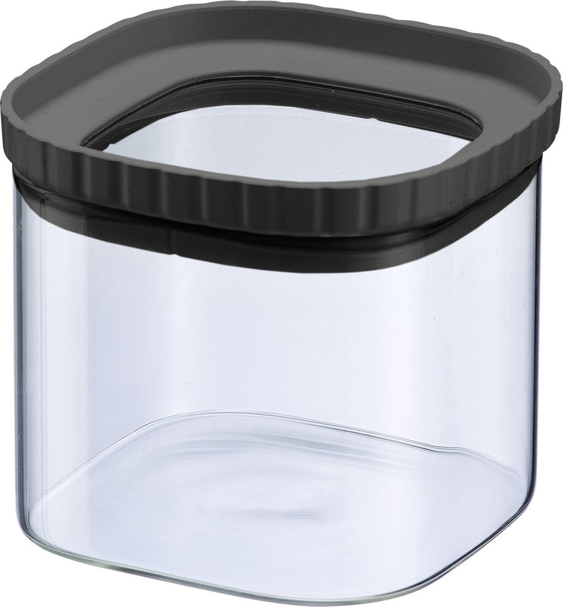 Westmark Tarro de cristal con tapa de silicona - Práctico tarro con tapa, ideal para guardar pasta, especias, té, dulces y mucho más, cuadrado, apilable - 655 ml