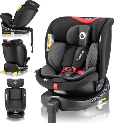 Lionelo navy i-size 360° draaibare autostoel - isofix - 40-150 cm - rwf fwf - achterwaarts tot 105 cm - verstelbare rugleuning - dri-seat - r129 i-size