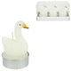 Tealight cigno bianco 6,5 cm set da 3