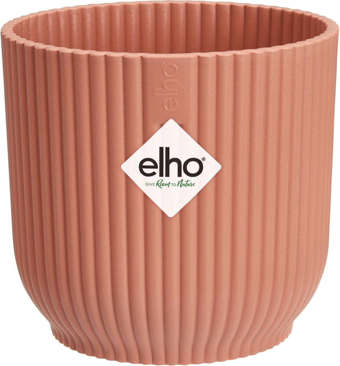 Elho vibes fold round mini 9 - macetero de interior - 100% plástico reciclado - ø 9,3 x h 8,8 cm - rosa delicado
