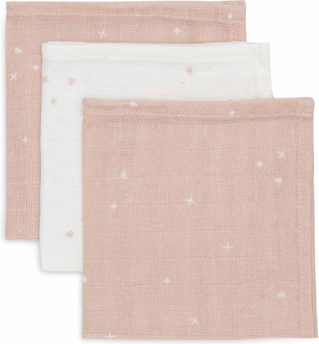 Jollein - salvietta idrofila 31x31 cm - salviette idrofile per bambini - 3 pezzi - rosa canina scintillante