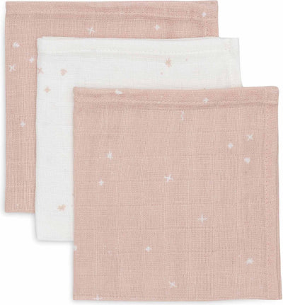 Jollein - salvietta idrofila 31x31 cm - salviette idrofile per bambini - 3 pezzi - rosa canina scintillante