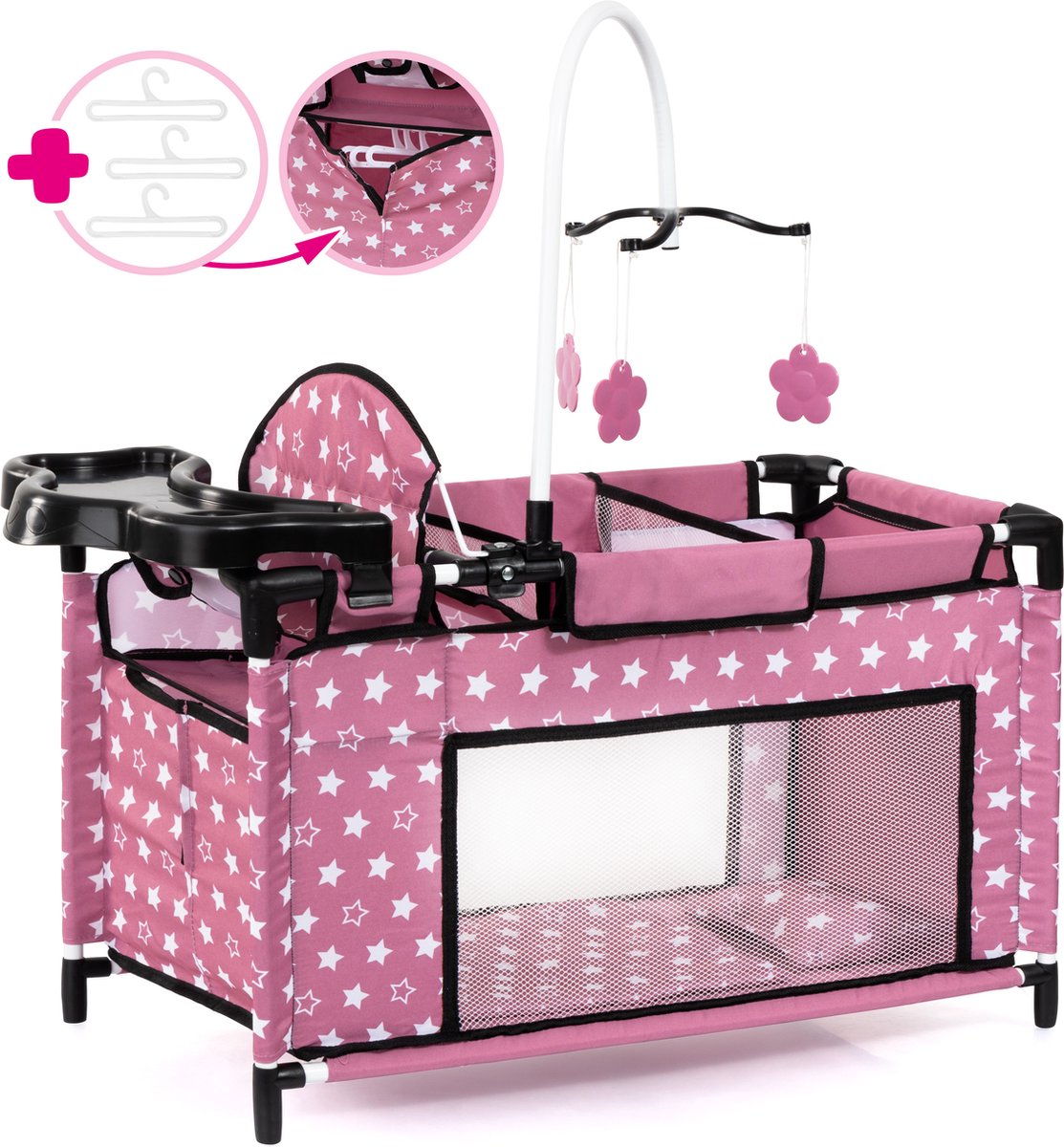 Cama múltiple Bayer design para muñecas de hasta 46cm rosa oscuro