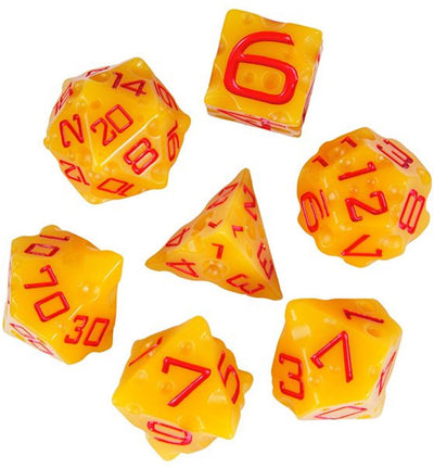 Hot games dobbelstenen set kunststof 7-delig voor spelplezier.