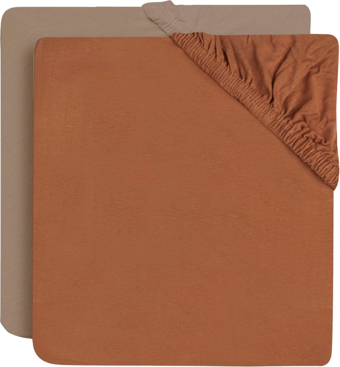 Jollein - sábana bajera ajustable para bebé (galleta caramelo) - algodón - sábana ajustable para cuna - 2 piezas - 60x120cm