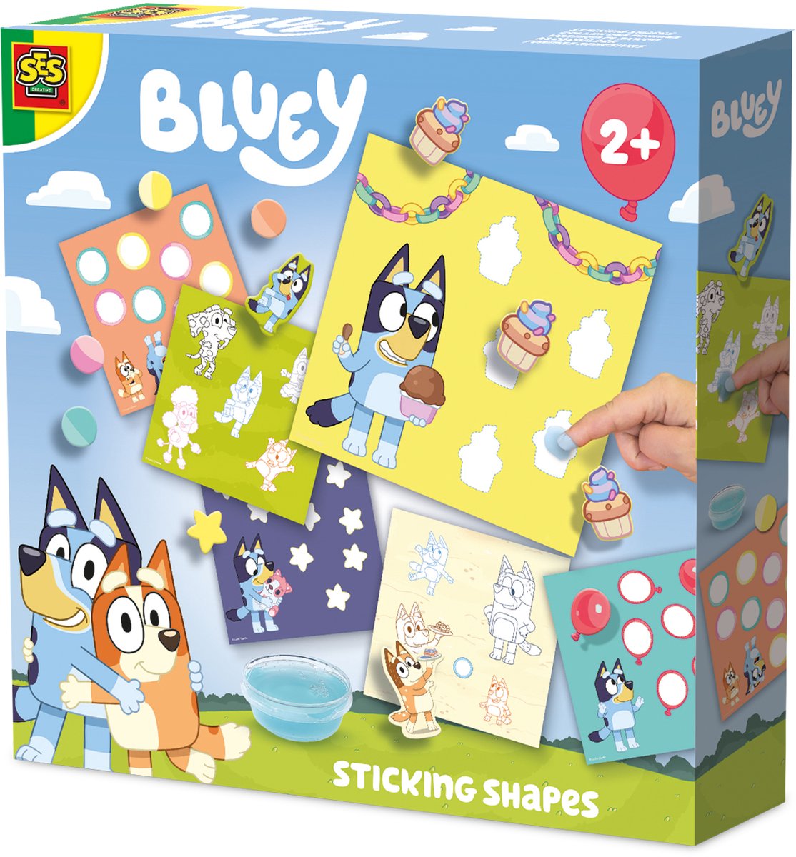 Ses creative bluey - incollare le forme con la colla con le dita - fai da te - per bambini dai 2 anni - 6 carte