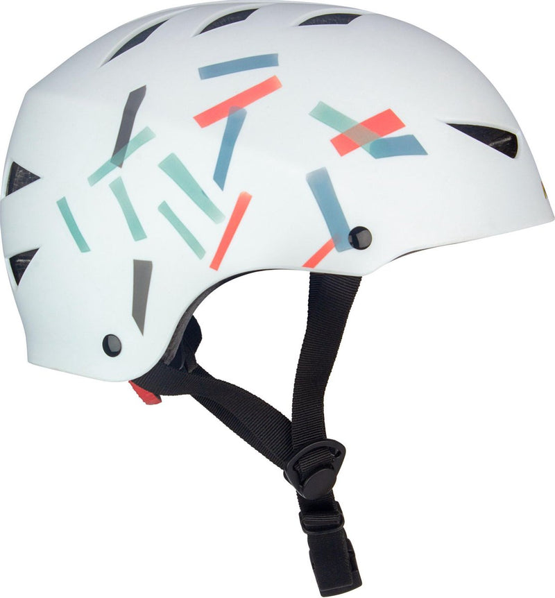 Casco de skate Nijdam - parte superior alta - blanco negro - l