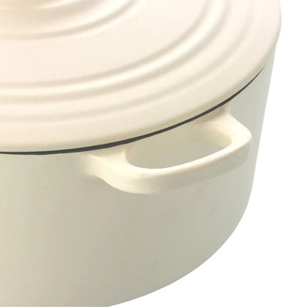 Casseruola in ghisa bordeaux Bk 28 cm 6,7 l - casseruola a induzione - casseruola in ghisa - utilizzabile in forno fino a 230 gradi - coperchio con anelli salvagoccia - interno smaltato bianco - bianco crema