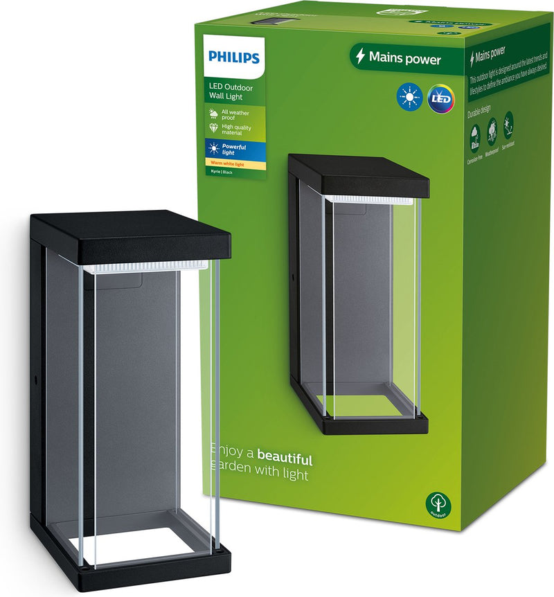 Lampada da parete Philips LED Philips Kyrie - nera - LED integrato