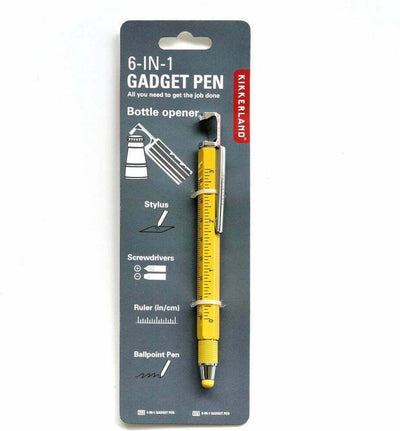 Penna gadget Kikkerland 7 in 1 - contiene 7 funzionalità - pratica da portare in viaggio