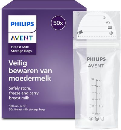 Sacchetti per conservazione latte materno Philips Avent 180 ml - a tenuta stagna - 50 pezzi - scf603 50