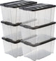 Iris handybox storage box - 45l - plastic - transparent black - set of 6