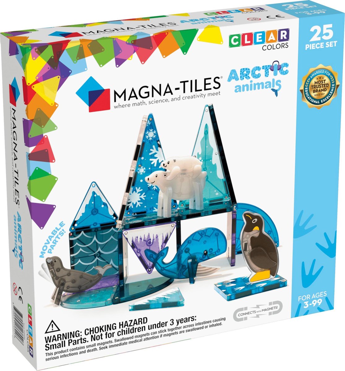 Magna-tiles magna tiles - arctic animals noordpool dieren - magnetisch constructiespeelgoed 25 stuks