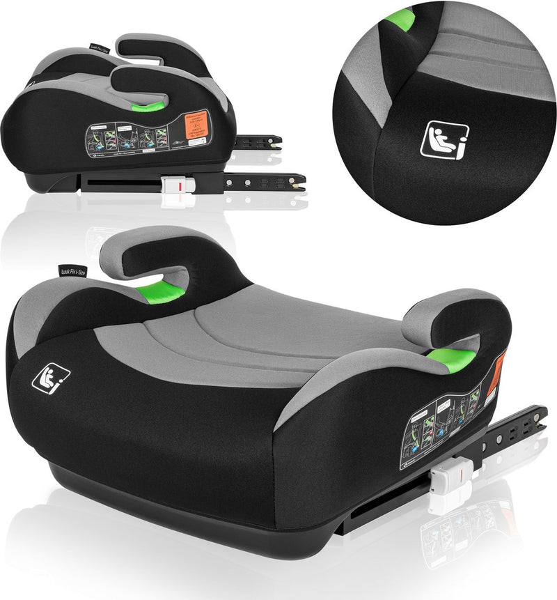 Lionelo luuk fix i-size - rialzo per seggiolino - isofix - rialzo per seggiolino auto - 22-36 kg, 125-150 cm - seggiolino auto rivolto in avanti secondo lo standard i-size R129 - sedile ampio e confortevole con morbida schiuma EPE - con braccioli