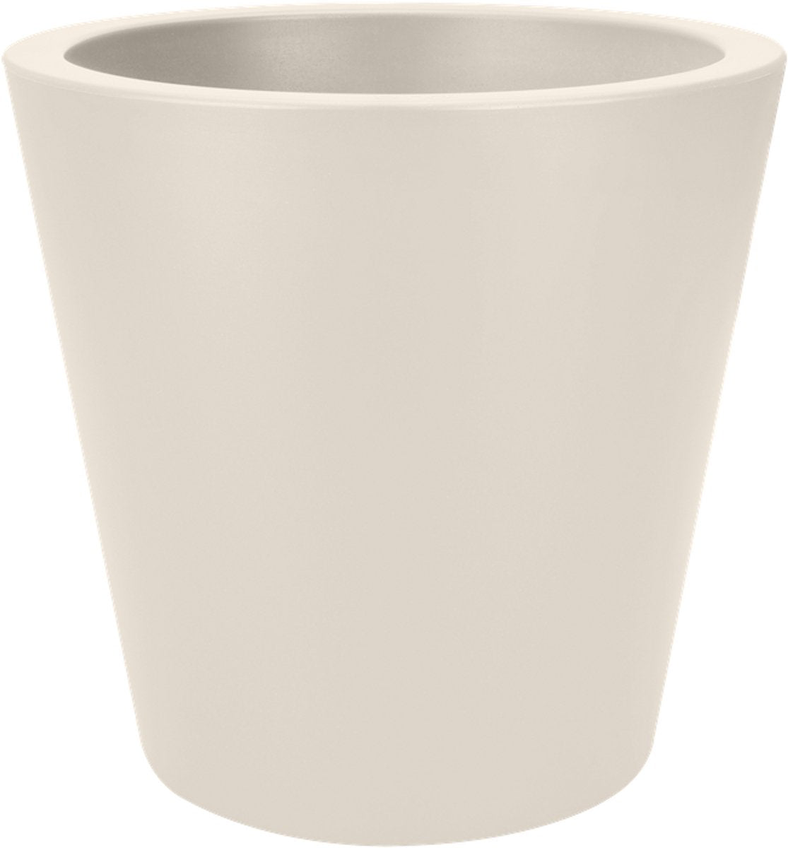 Elho pure recto redondo 50 - maceta grande para interior y exterior - plástico reciclado - ø 49,5 x h 51 cm - lino blanco