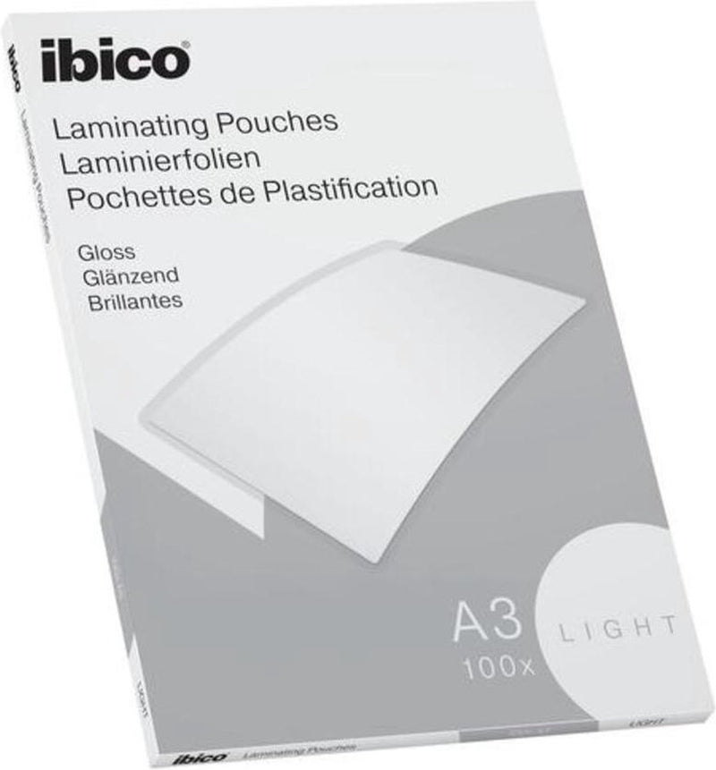 Bolsas plastificadoras Ibico basics a3, brillantes - 80 micras - 100 unidades - transparente