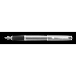 Pluma estilográfica parker urban tinta azul metro metalizado bordes cromados