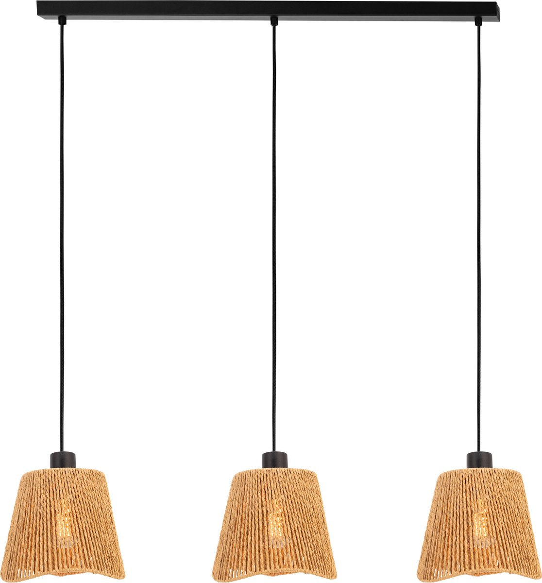 Eglo lavister hanglamp - e27 - 91 cm - zwart bruin - papier