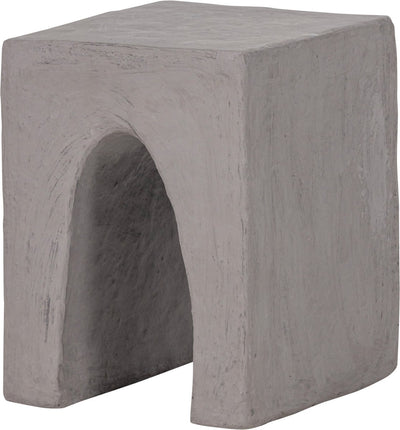 Tavolino tovi in legno - cartapesta - grigio - 45x40x35