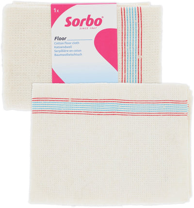 Sorbo stitched mop – 5 pieces – white – 60x60 cm – sturdy cotton – high absorption – washable reusable – for tile floors and hard floors