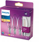 Philips led lamp - kaarslamp met e14 fitting - warmwit licht: 2700k - 25w - helder glas - 3-pack