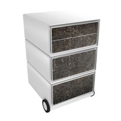Cajonera móvil paperflow cuero viejo abs blanco, poliestireno
