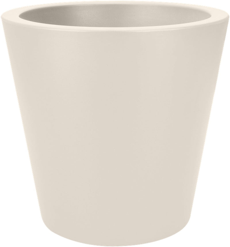 Elho pure dritto tondo 50 - vaso grande per interni ed esterni - plastica riciclata - ø 49,5 x h 51 cm - bianco lino