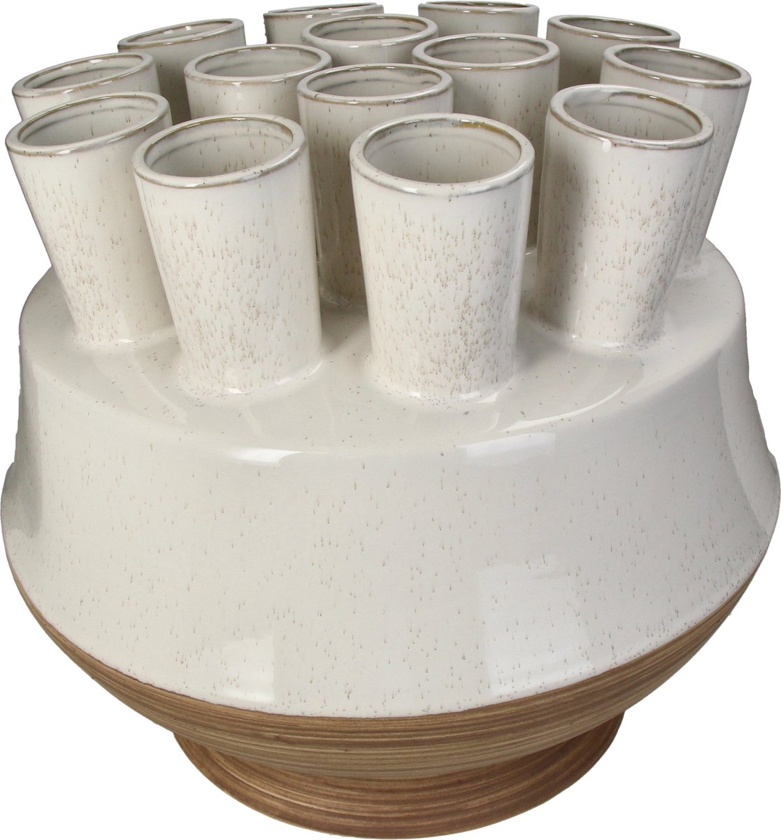 Jarrón colección HD gres blanco 36,5x36,5x33cm