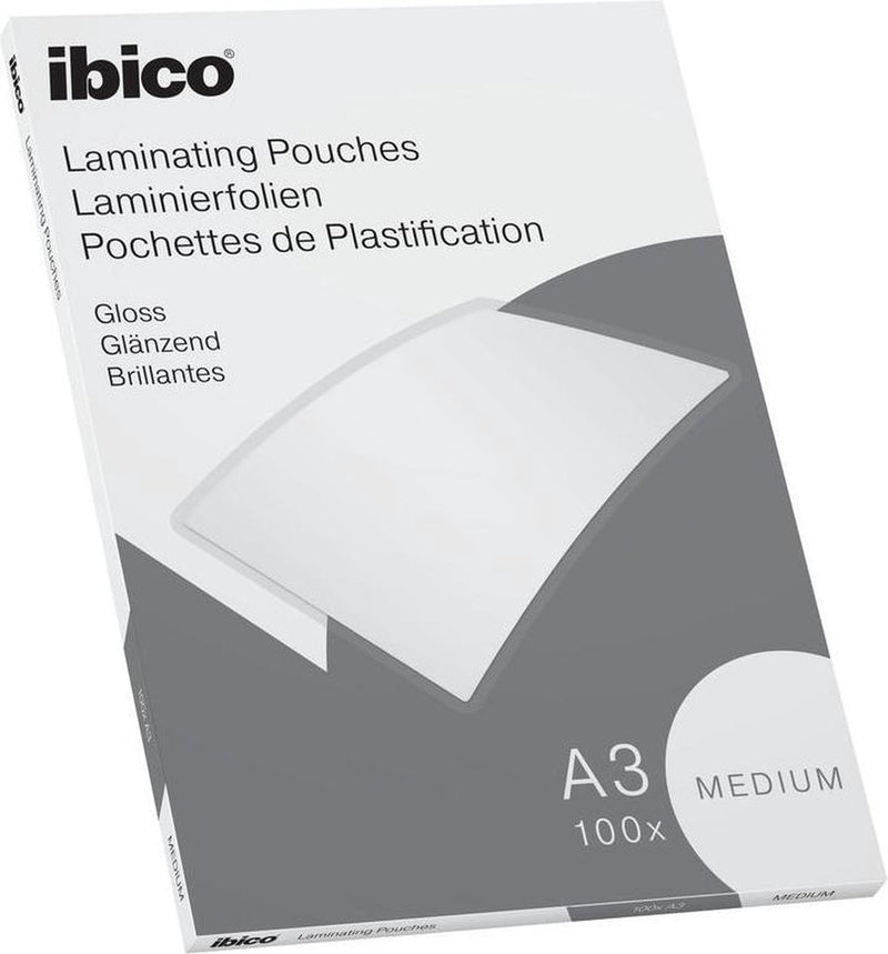 Buste di plastificazione Ibico basics A3, lucida - 100 micron - 100 pezzi - cristallina