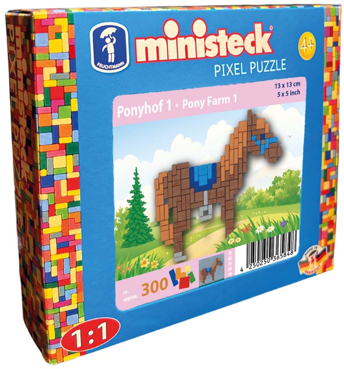Ministeck mozaïek pony boerderij - ponyfarm 1 - kleine doos - 300 stukjes.