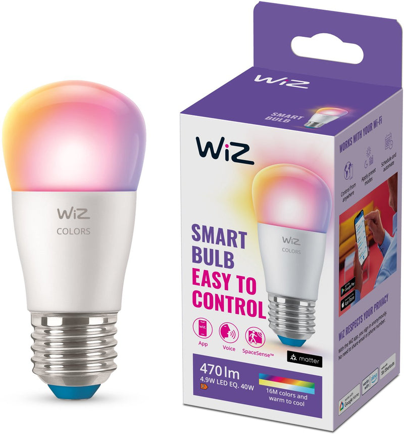 Lampada a sfera Wiz - luce colorata e bianca - illuminazione smart LED - attacco E27 - 40w - opaca - wi-fi