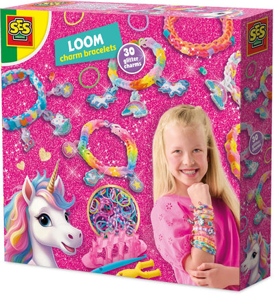 Ses unicornio creativo - pulseras con dijes en telar - confección de pulseras - manualidades - para niñas a partir de 6 años