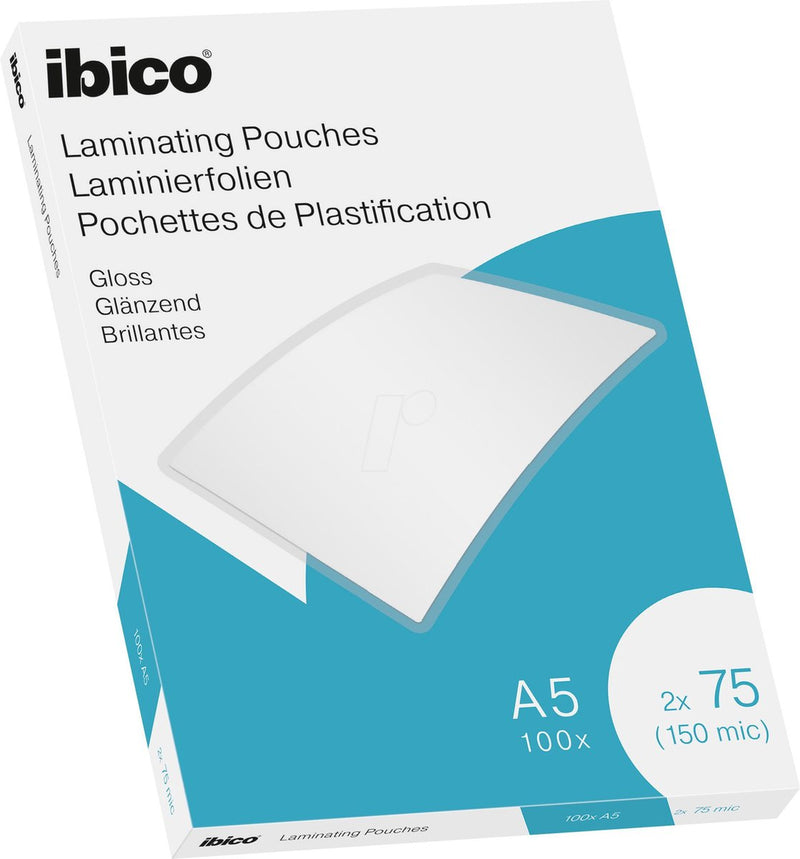 Buste per plastificazione Ibico - documenti a5 - 2x75 micron - lucida - 100 pezzi