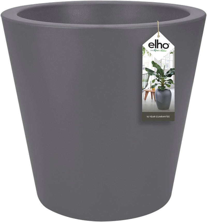 Elho pure recto redondo 50 - maceta grande para interior y exterior - plástico reciclado - ø 49,5 x h 51 cm - antracita