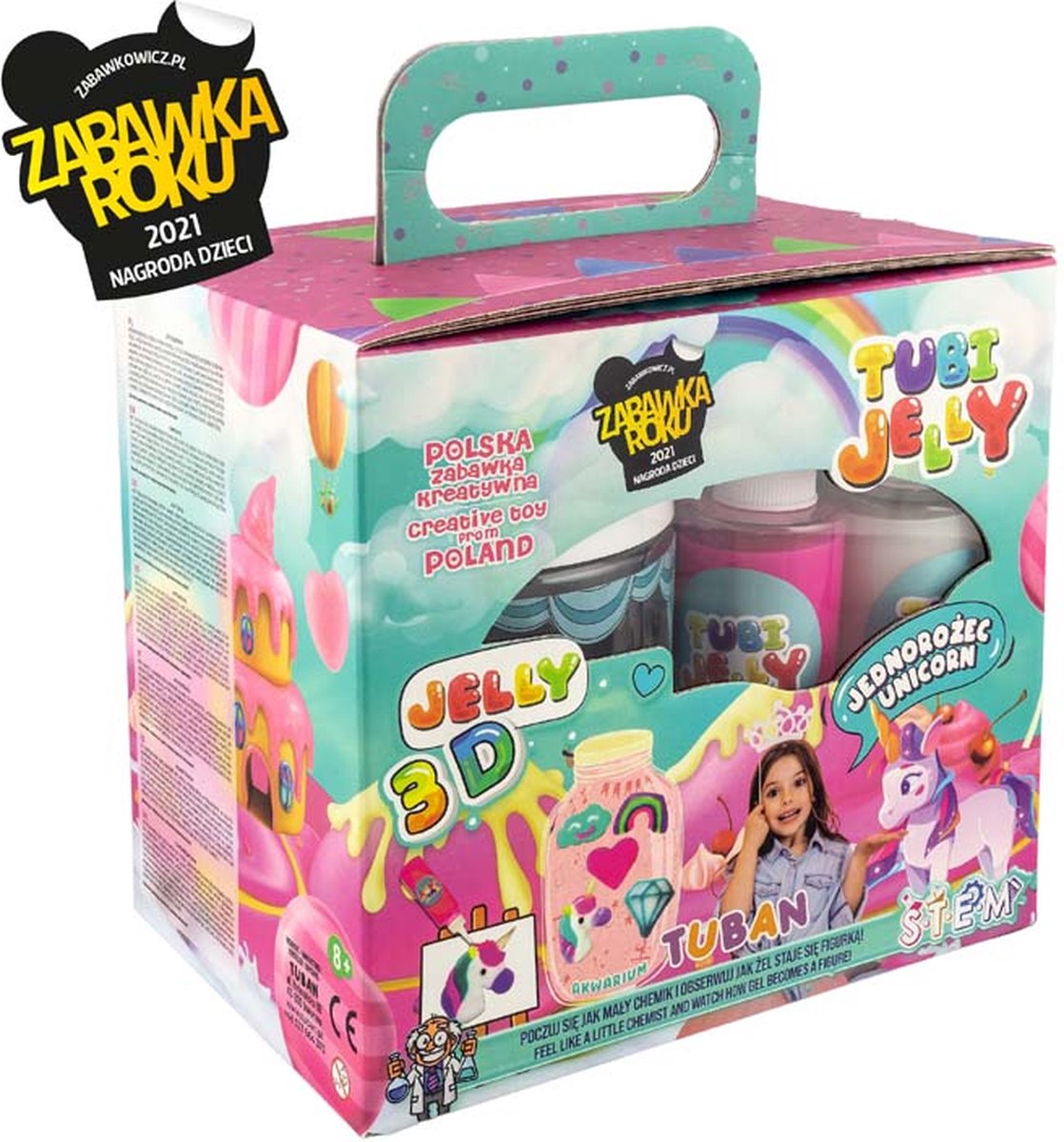 Tuban tubi jelly set with 6 colors and small aquarium unicorn